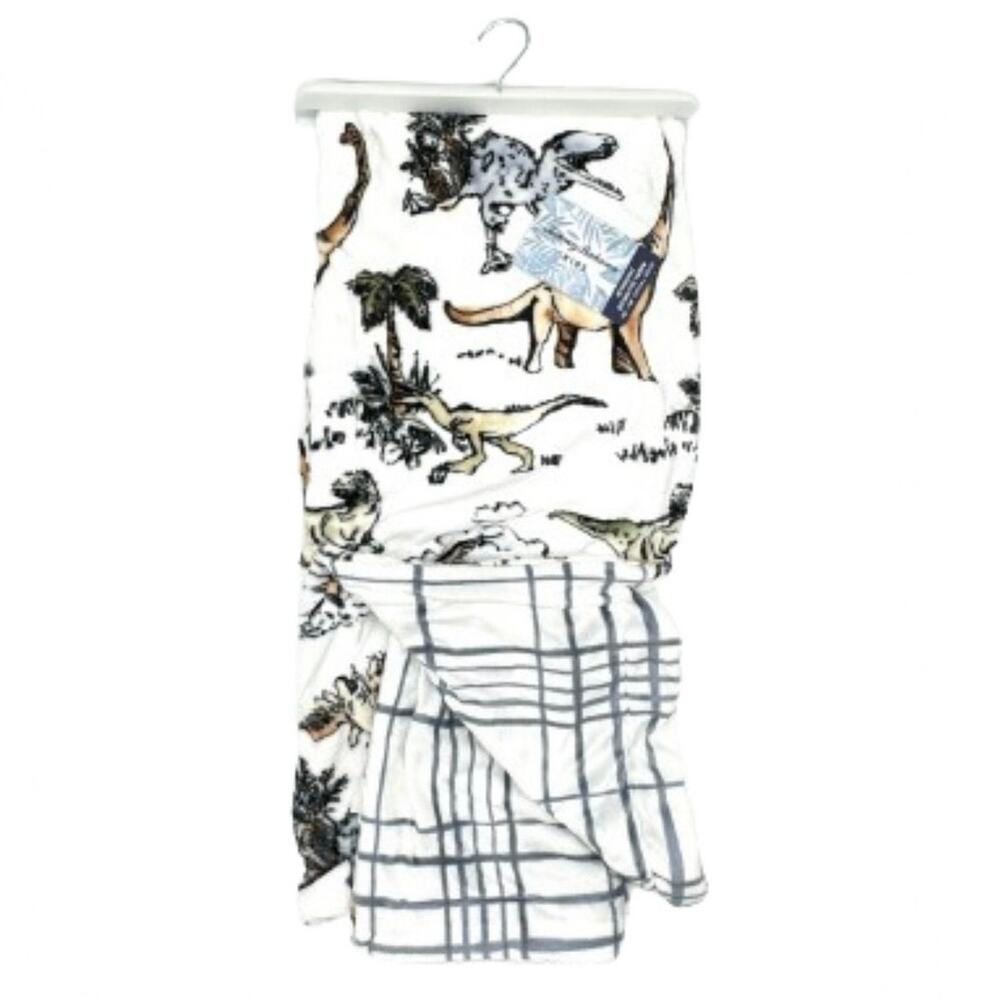 Tommy Bahama Mesozoic Dino Throw Blanket T Rex 
Stegosaurus Dinosaur NEW